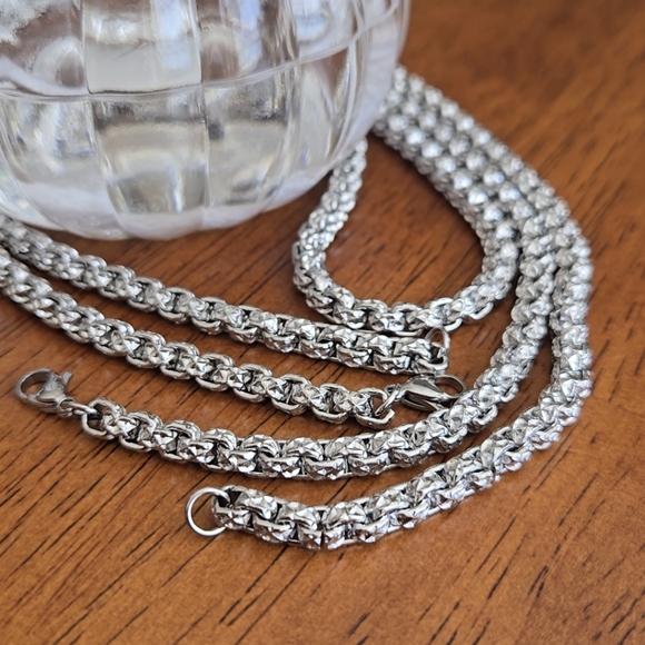 5mm Elegant Stainless Steel Silver Chain Hip Hop Necklace 24" - Picture 7 of 11